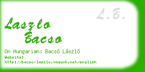 laszlo bacso business card